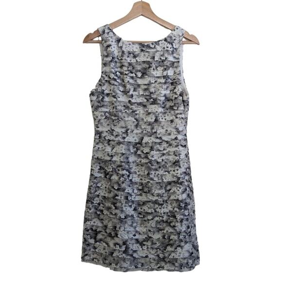 Alice + Olivia Tegan Black & White Silk Tiered Sleeveless Shift Dress, Size 6 - Picture 2 of 9
